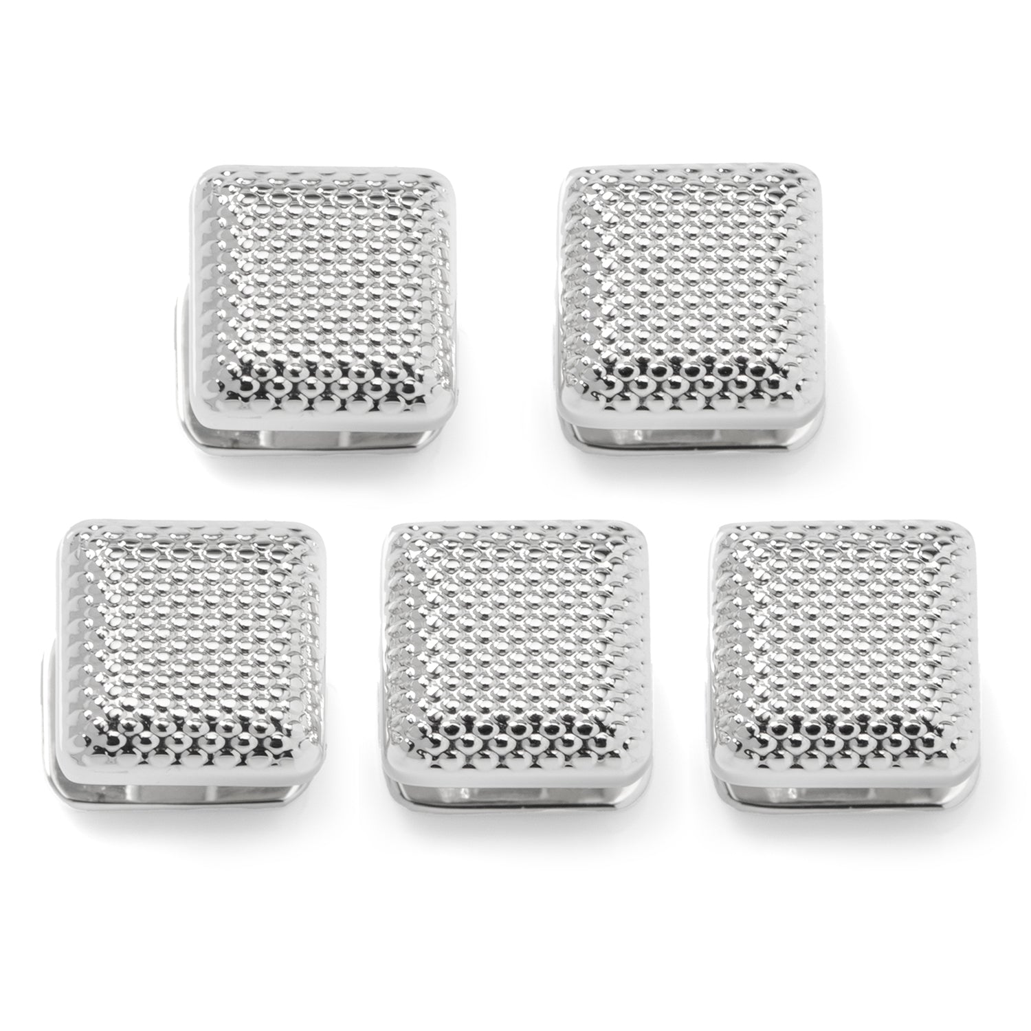 Silver Textured Square Studs by Cufflinks.com