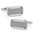Silver Rectangular Cufflink with Gray Cats Eye by Cufflinks.com