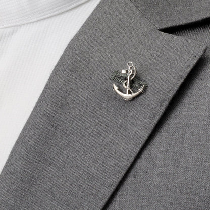 Anchor Sterling Silver 3D Lapel Pin by Cufflinks.com