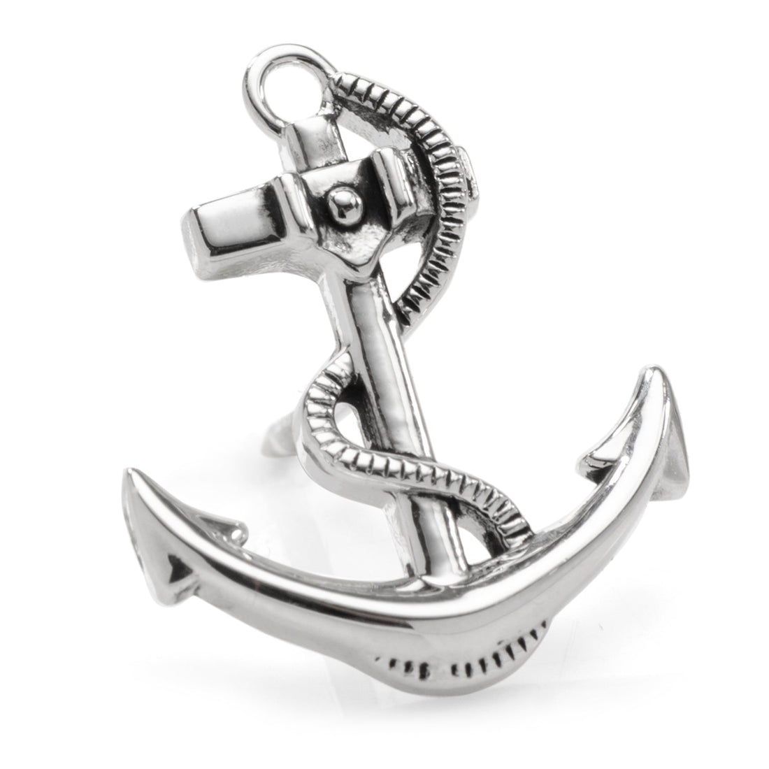 Anchor Sterling Silver 3D Lapel Pin by Cufflinks.com