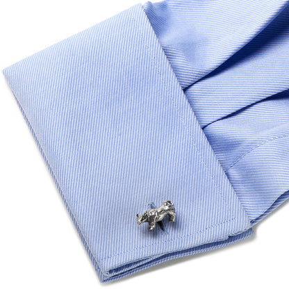 Sterling Silver Bull and Bear Cufflinks by Cufflinks.com