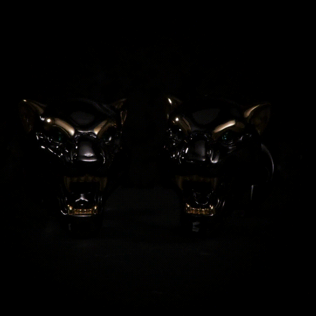 Sterling Silver Black and 14K Gold Vermeil Panther Cufflinks by Cufflinks.com
