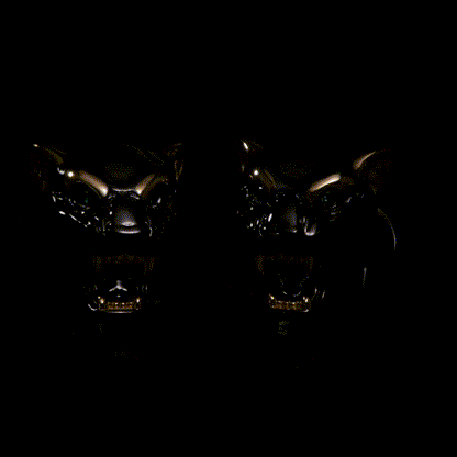 Sterling Silver Black and 14K Gold Vermeil Panther Cufflinks by Cufflinks.com