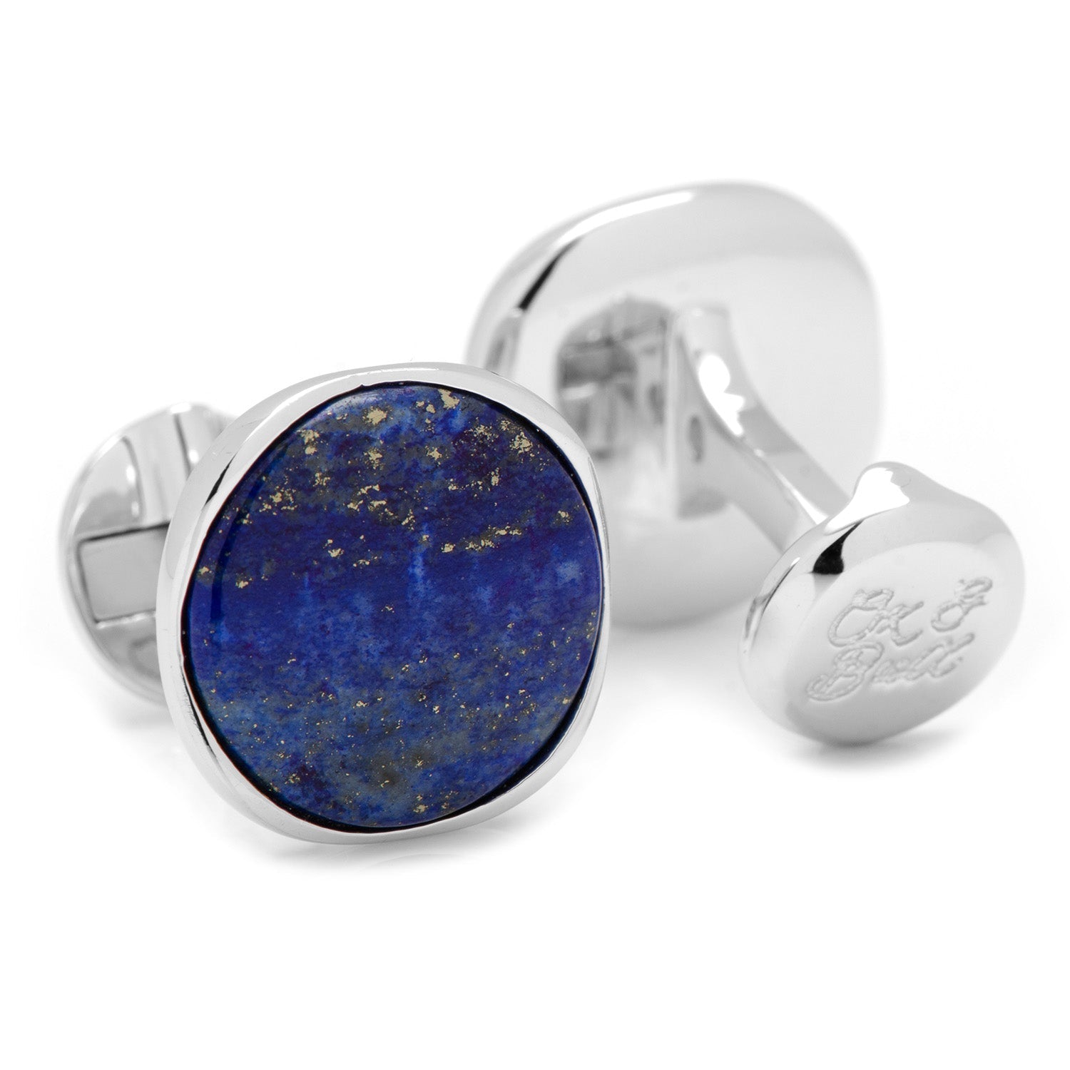 Sterling Silver Classic Formal Lapis Cufflinks by Cufflinks.com