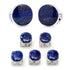 Sterling Silver Classic Formal Lapis 5-Stud Set by Cufflinks.com