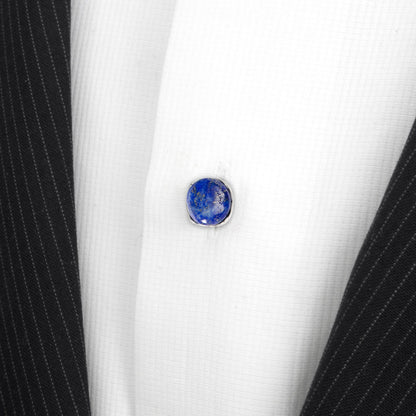 Sterling Silver Classic Formal Lapis 5-Studs by Cufflinks.com