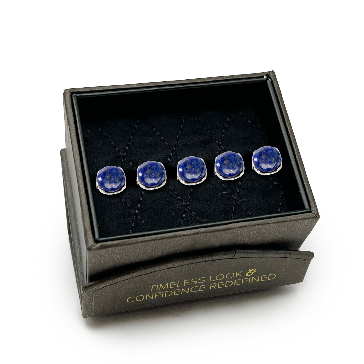Sterling Silver Classic Formal Lapis 5-Studs by Cufflinks.com