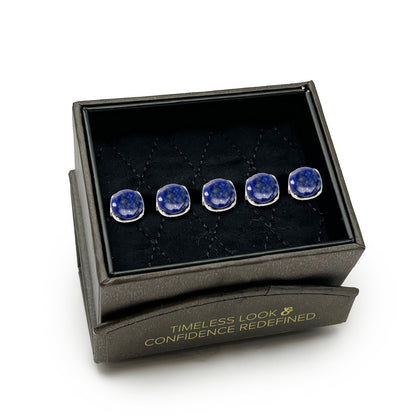 Sterling Silver Classic Formal Lapis 5-Studs by Cufflinks.com