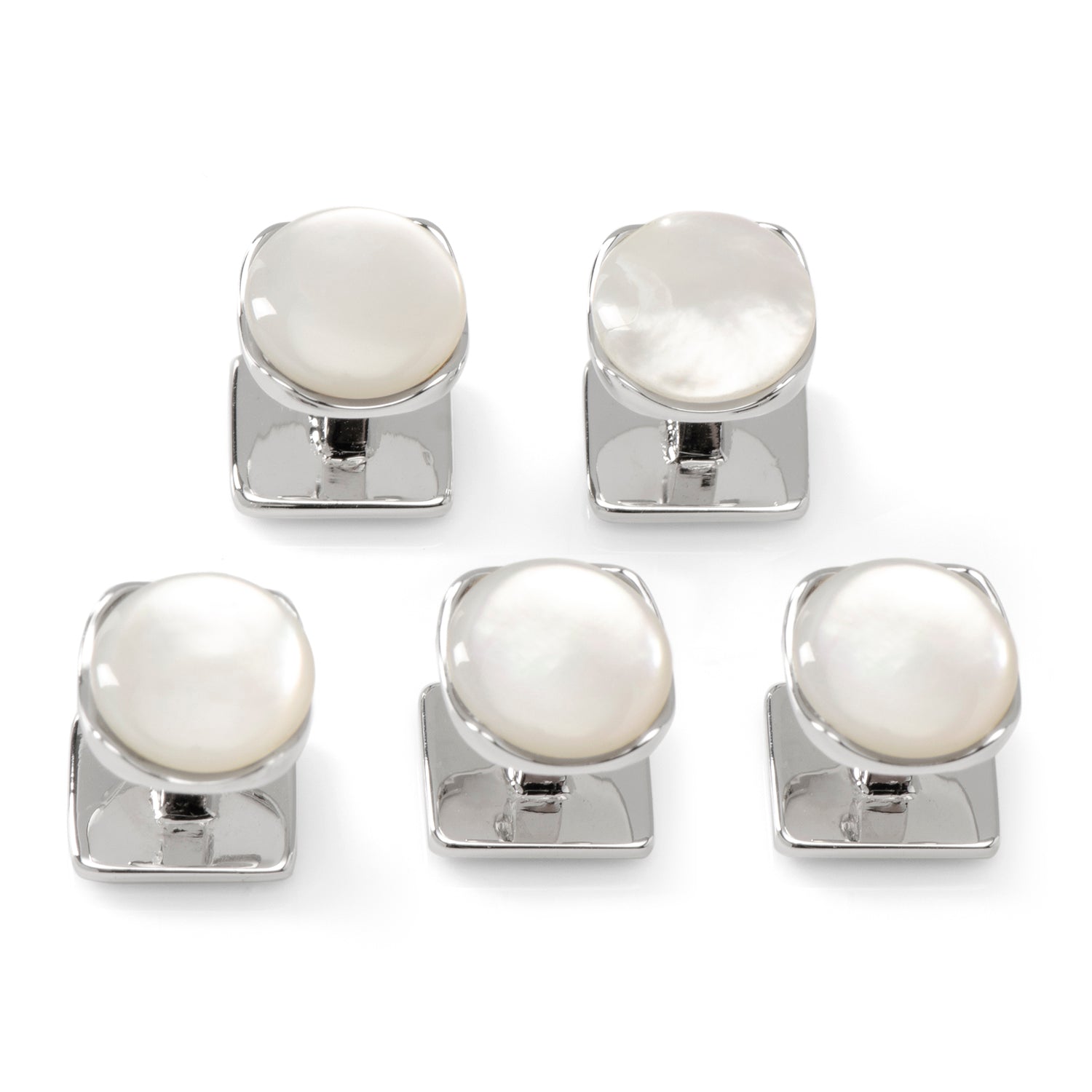 Sterling Silver Classic Formal Mother of Pearl 5-Studs by Cufflinks.com
