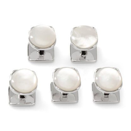 Sterling Silver Classic Formal Mother of Pearl 5-Studs by Cufflinks.com