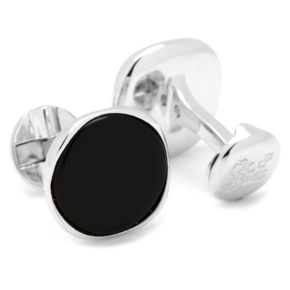 Sterling Silver Classic Formal Onyx Cufflinks by Cufflinks.com
