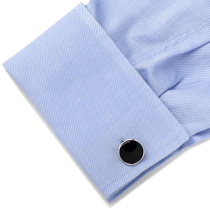Sterling Silver Classic Formal Onyx Cufflinks by Cufflinks.com