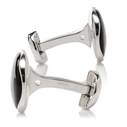 Sterling Silver Classic Formal Onyx Cufflinks by Cufflinks.com