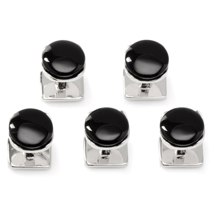 Sterling Silver Classic Formal Onyx 5-Stud Set by Cufflinks.com