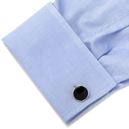 Sterling Silver Classic Formal Onyx 5-Stud Set by Cufflinks.com