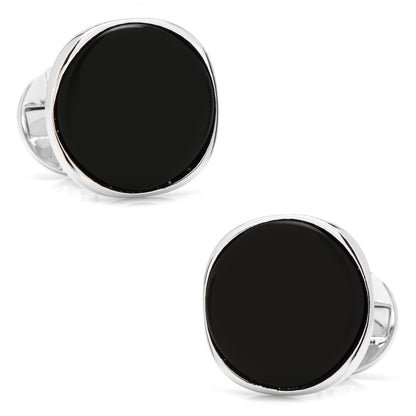 Sterling Silver Classic Formal Onyx Cufflinks by Cufflinks.com