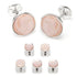 Sterling Silver Classic Formal Pink Mother of Pearl 5-Stud Set by Cufflinks.com