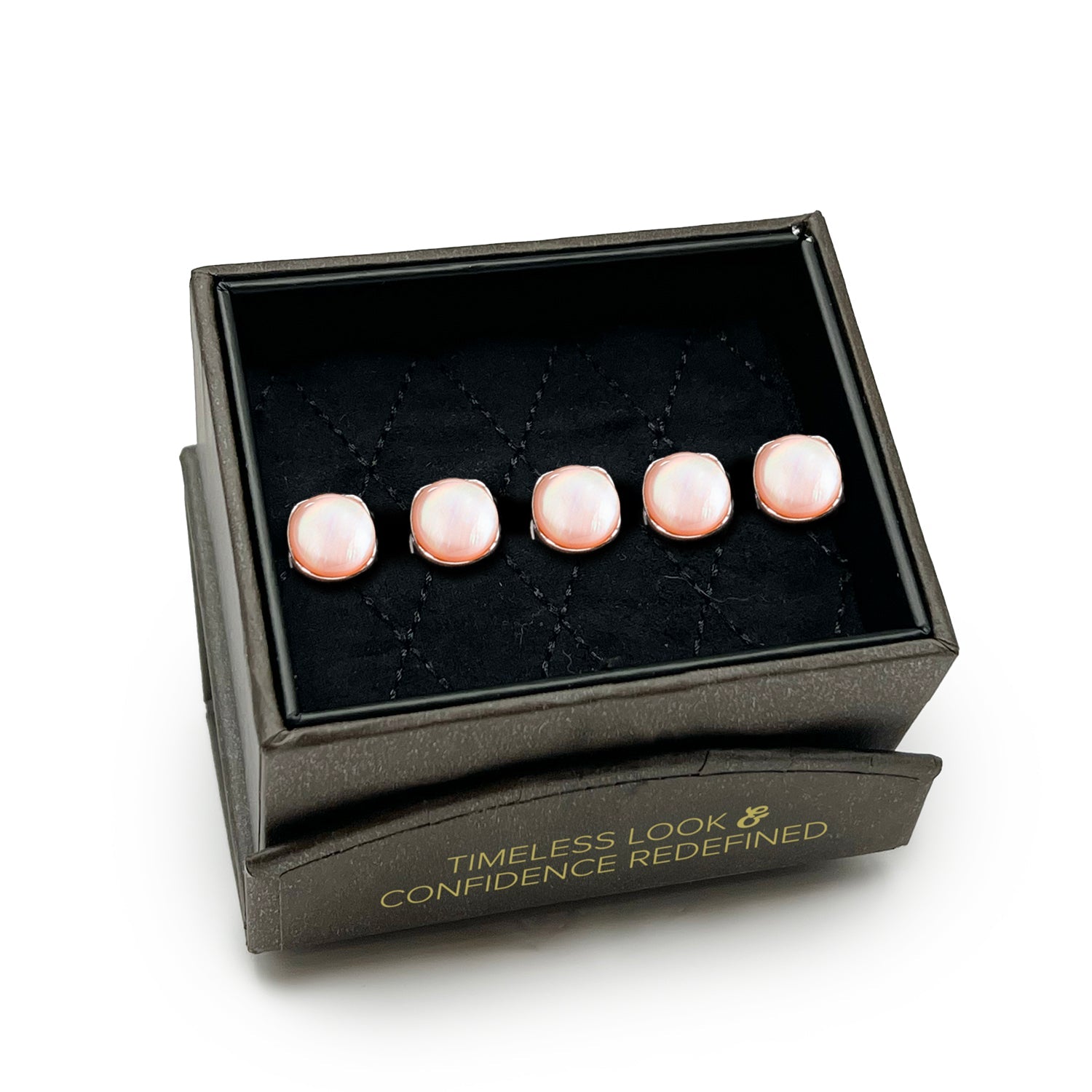 Sterling Silver Classic Formal Pink Mother of Pearl 5-Studs by Cufflinks.com