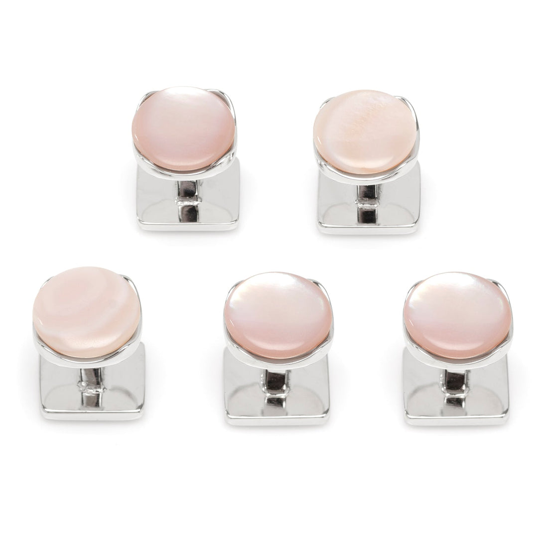 Sterling Silver Classic Formal Pink Mother of Pearl 5-Studs by Cufflinks.com