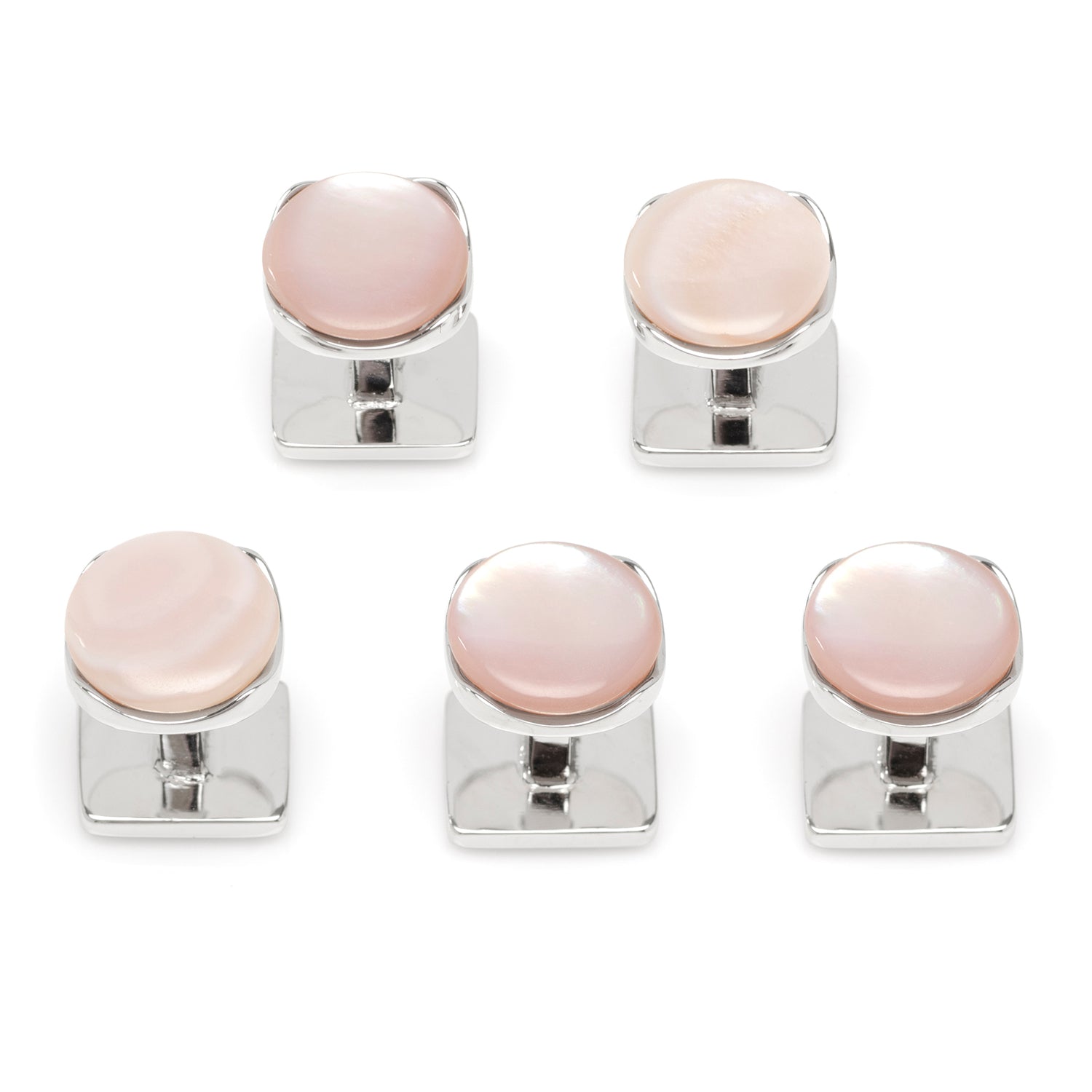 Sterling Silver Classic Formal Pink Mother of Pearl 5-Studs by Cufflinks.com