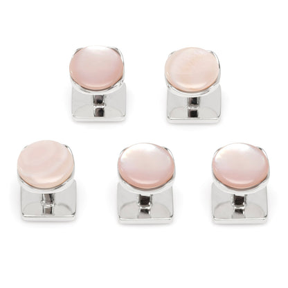Sterling Silver Classic Formal Pink Mother of Pearl 5-Studs by Cufflinks.com