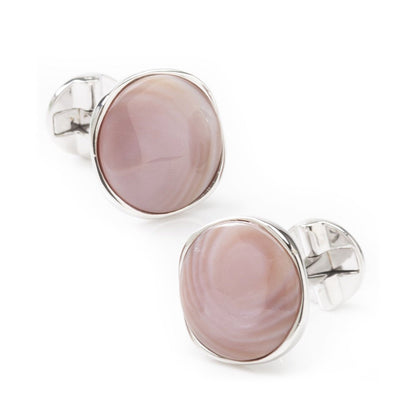 Sterling Silver Classic Formal Pink Mother of Pearl Cufflink by Cufflinks.com