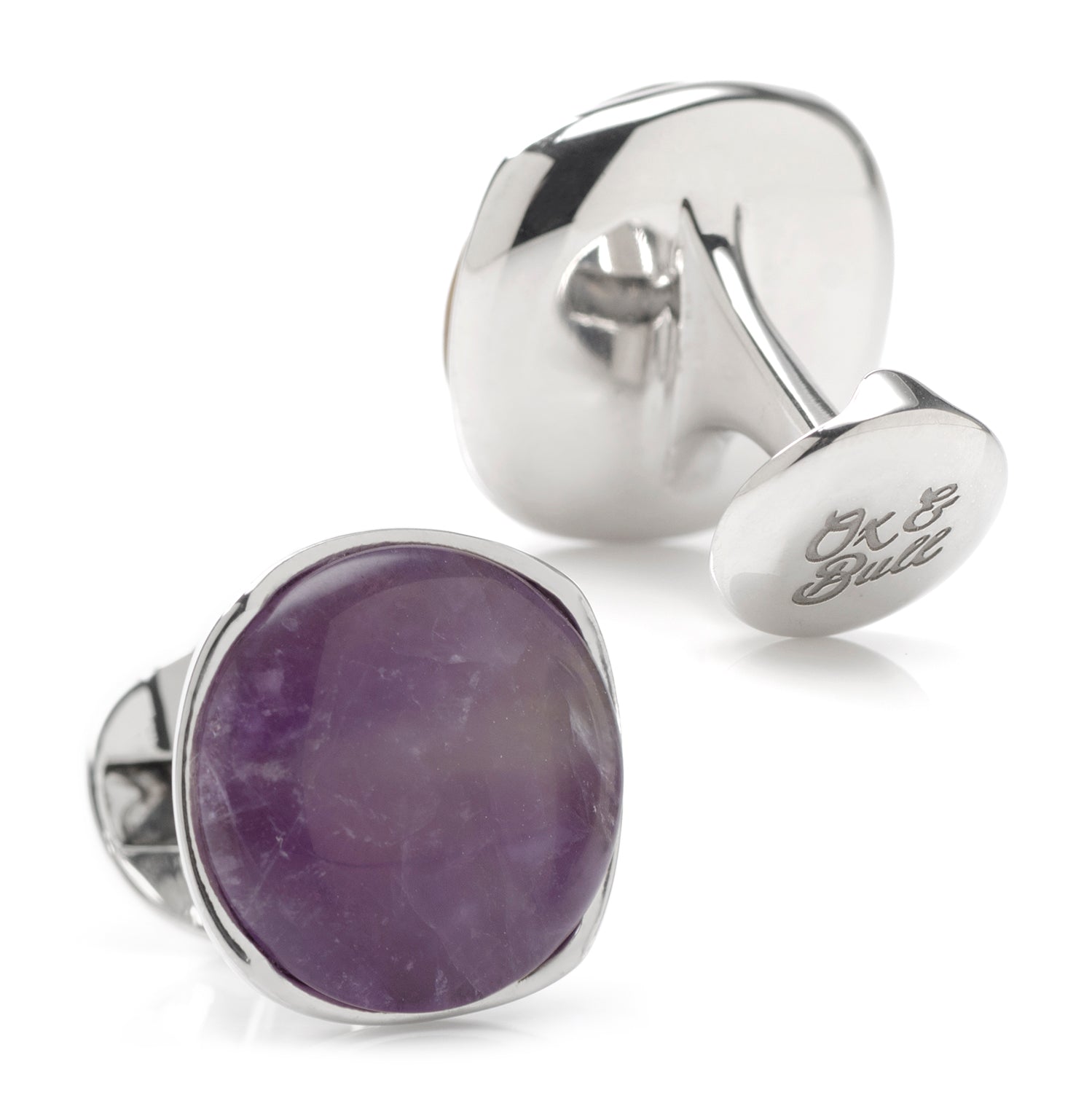 Sterling Silver Classic Formal Amethyst Cufflinks by Cufflinks.com