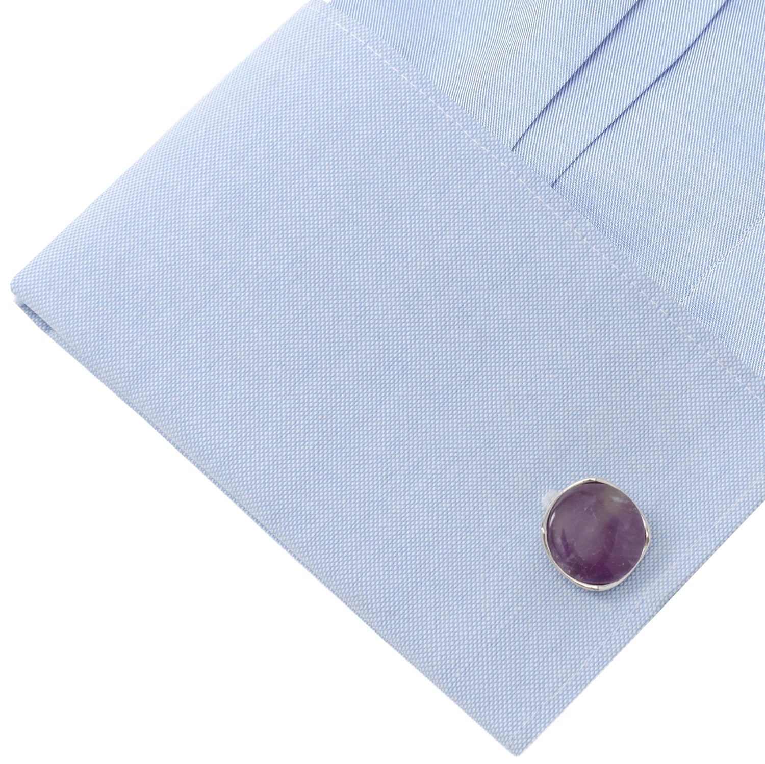 Sterling Silver Classic Formal Amethyst Cufflinks by Cufflinks.com