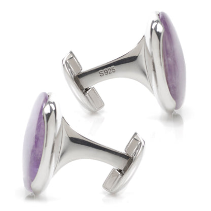 Sterling Silver Classic Formal Amethyst Cufflinks by Cufflinks.com