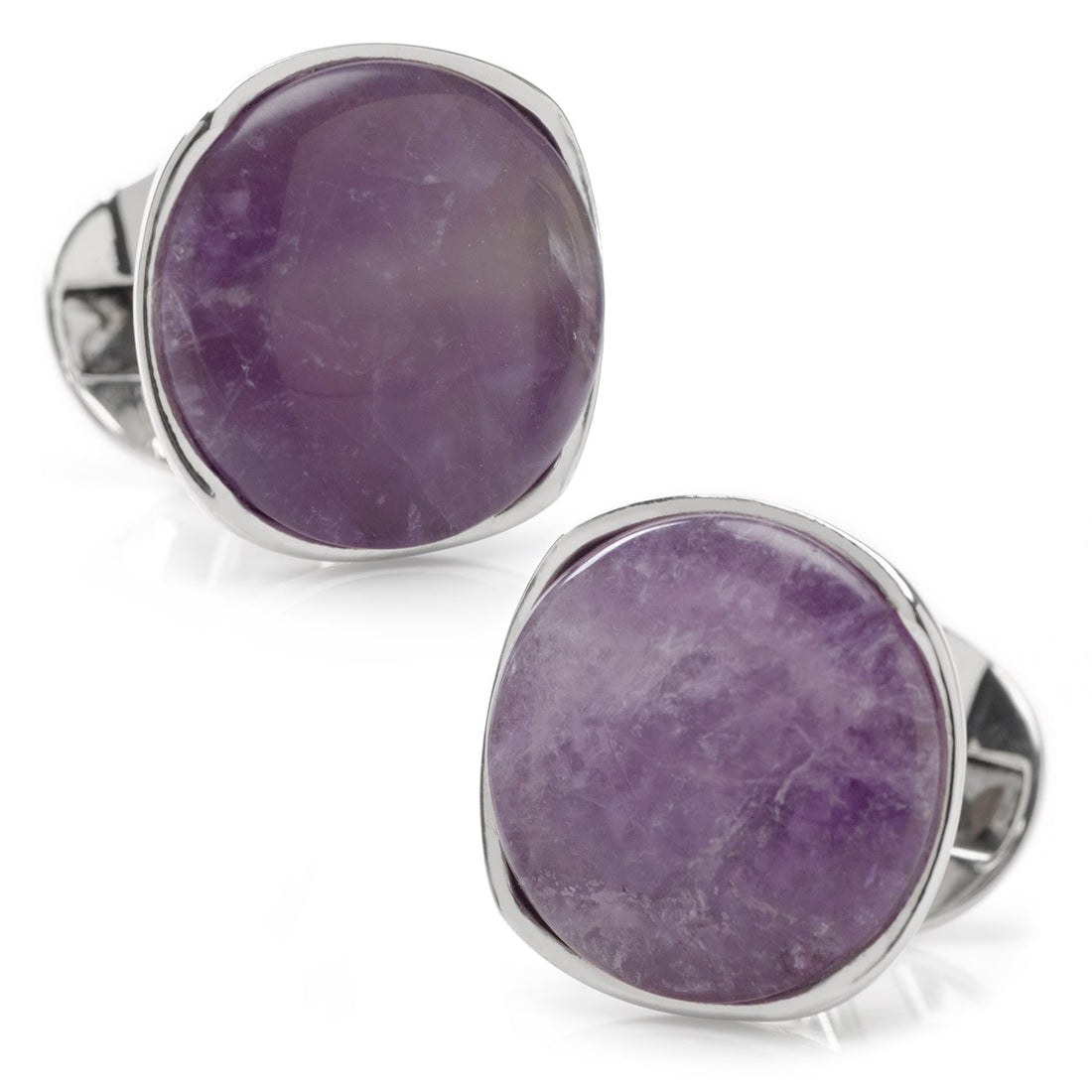 Sterling Silver Classic Formal Amethyst Cufflinks by Cufflinks.com