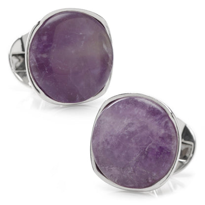 Sterling Silver Classic Formal Amethyst Cufflinks by Cufflinks.com