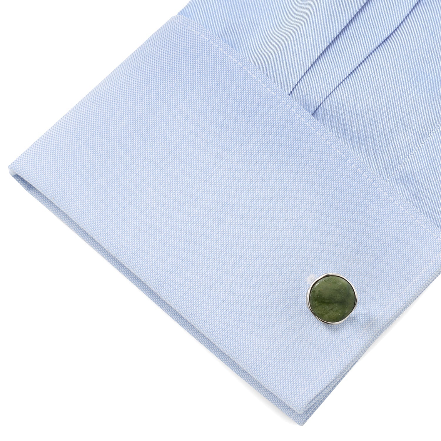 Seraphinite Stone Sterling Silver Cufflinks by Cufflinks.com