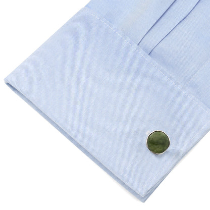 Seraphinite Stone Sterling Silver Cufflinks by Cufflinks.com