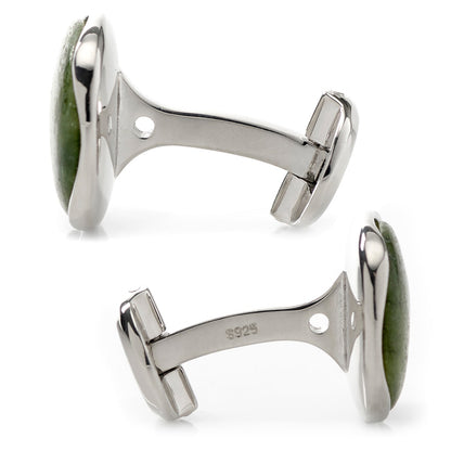 Seraphinite Stone Sterling Silver Cufflinks by Cufflinks.com