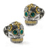 Sterling Silver with 18K Gold Vermeil Day of the Dead Skull Cufflinks by Cufflinks.com