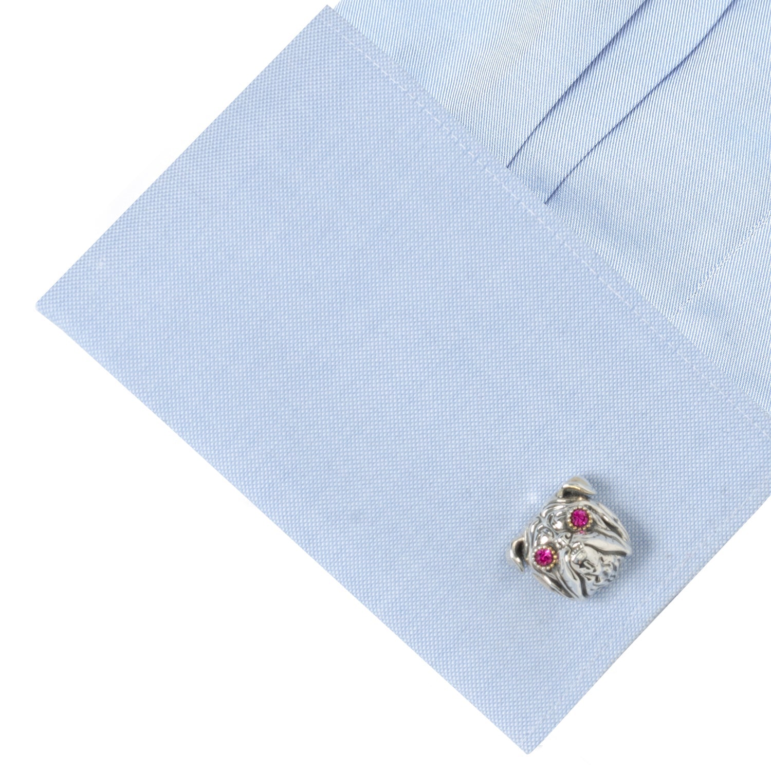 Sterling Silver with 14k Gold Vermeil Accent English Bulldog Cufflinks by Cufflinks.com
