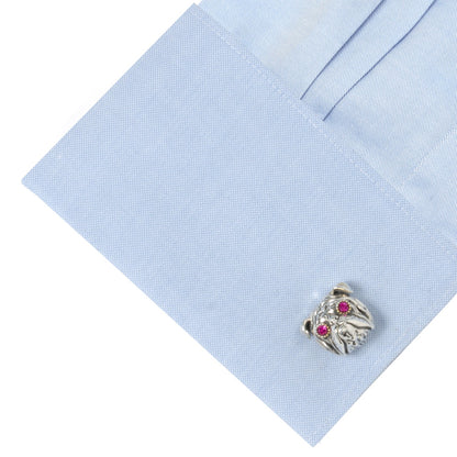Sterling Silver with 14k Gold Vermeil Accent English Bulldog Cufflinks by Cufflinks.com