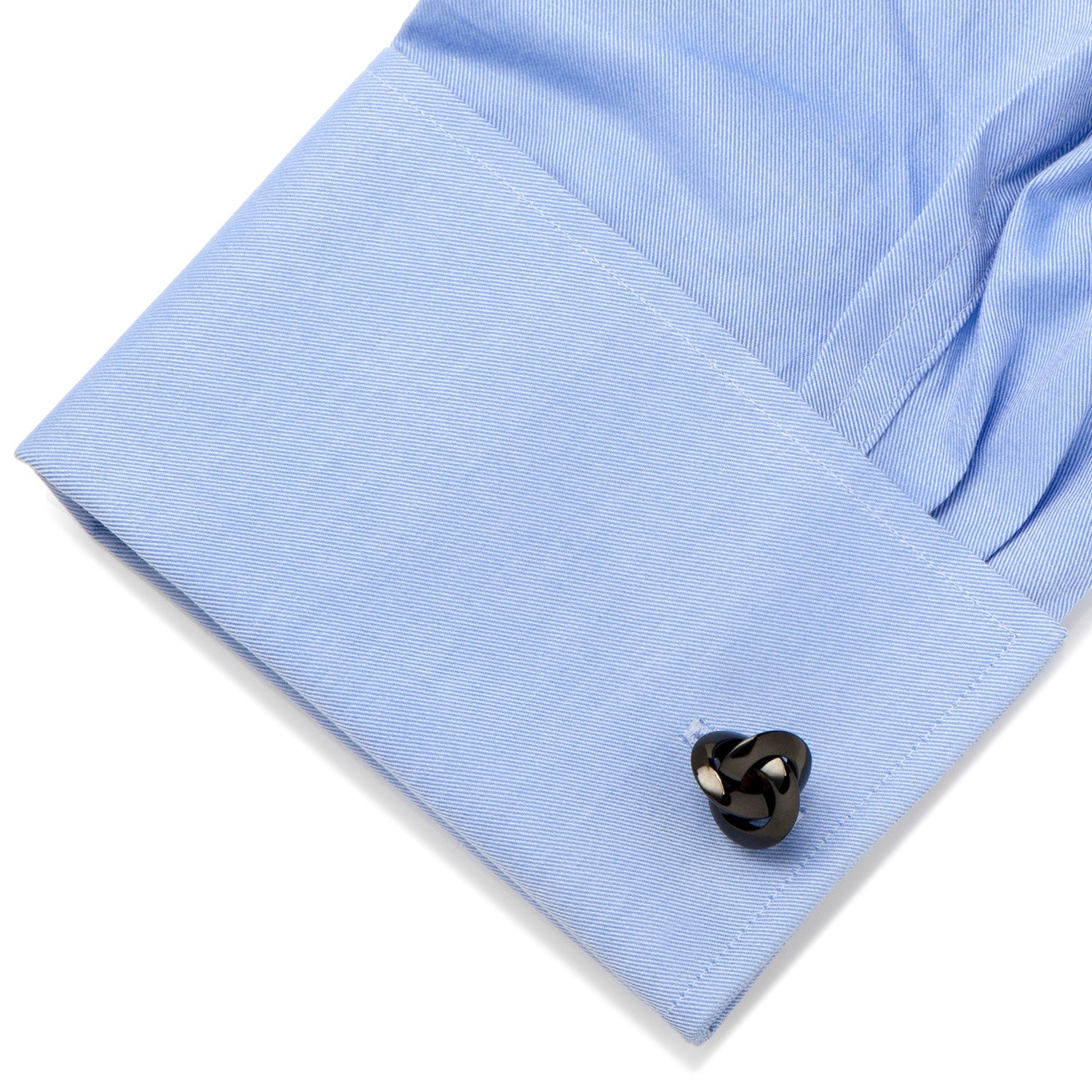 Sterling Silver Black Knot Cufflinks by Cufflinks.com