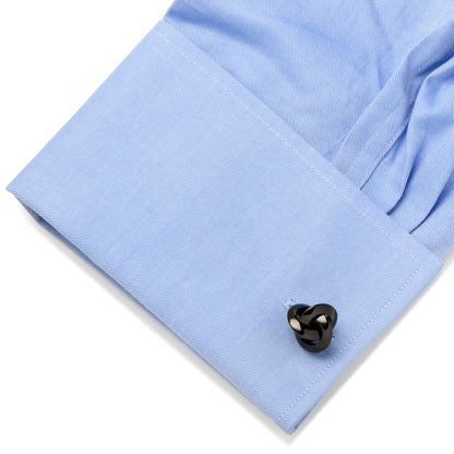 Sterling Silver Black Knot Cufflinks by Cufflinks.com