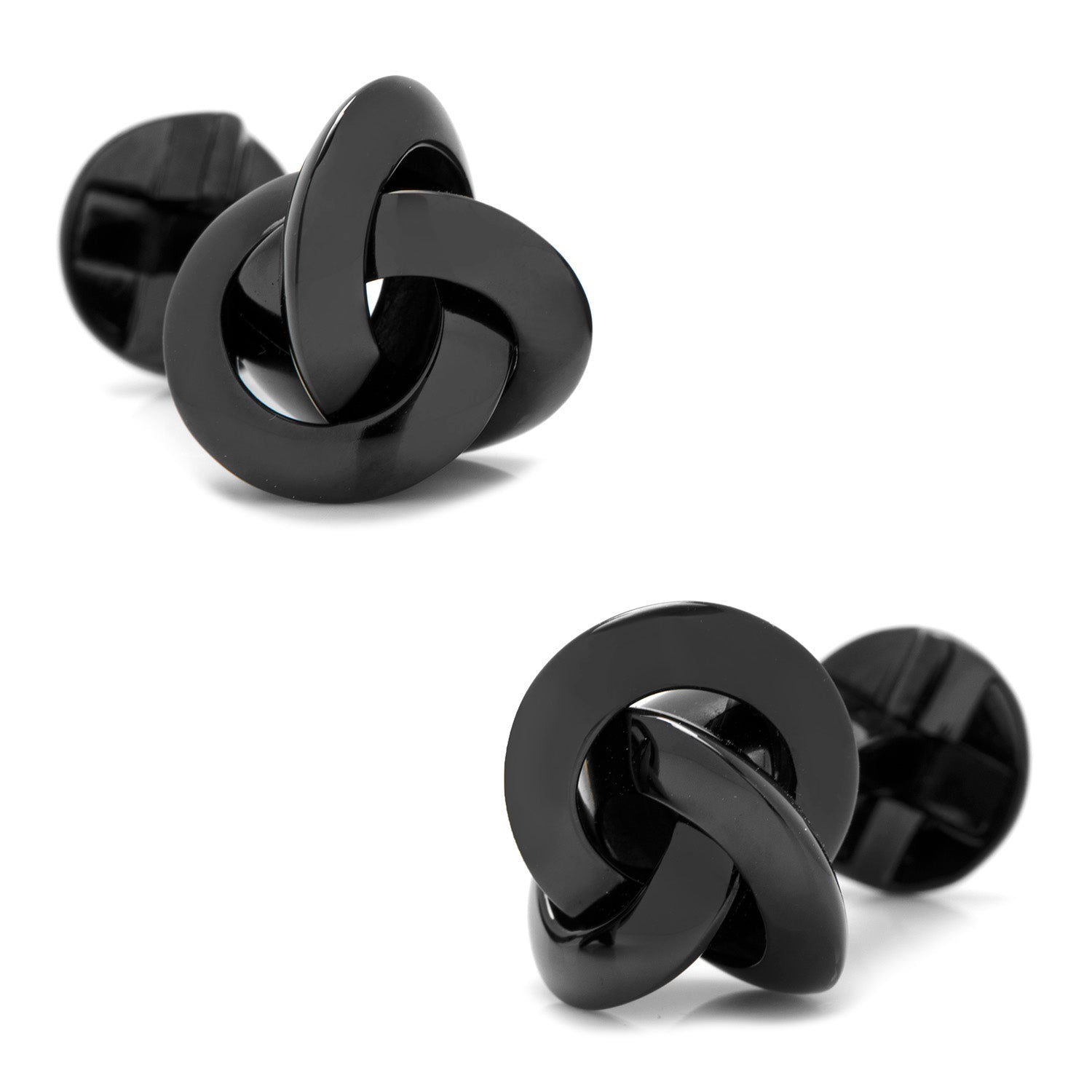 Sterling Silver Black Knot Cufflinks by Cufflinks.com