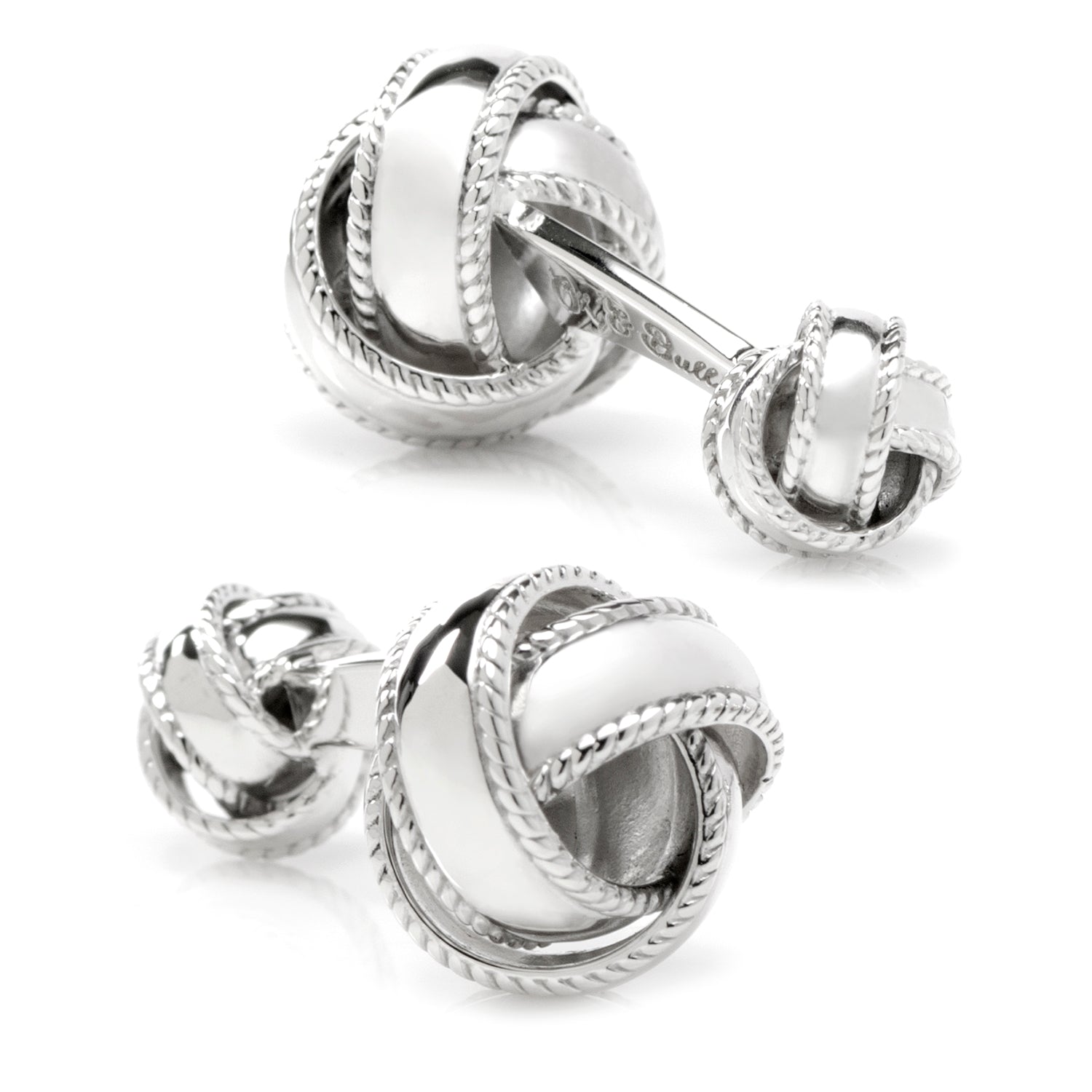 Sterling Silver Braided Knot Cufflinks by Cufflinks.com