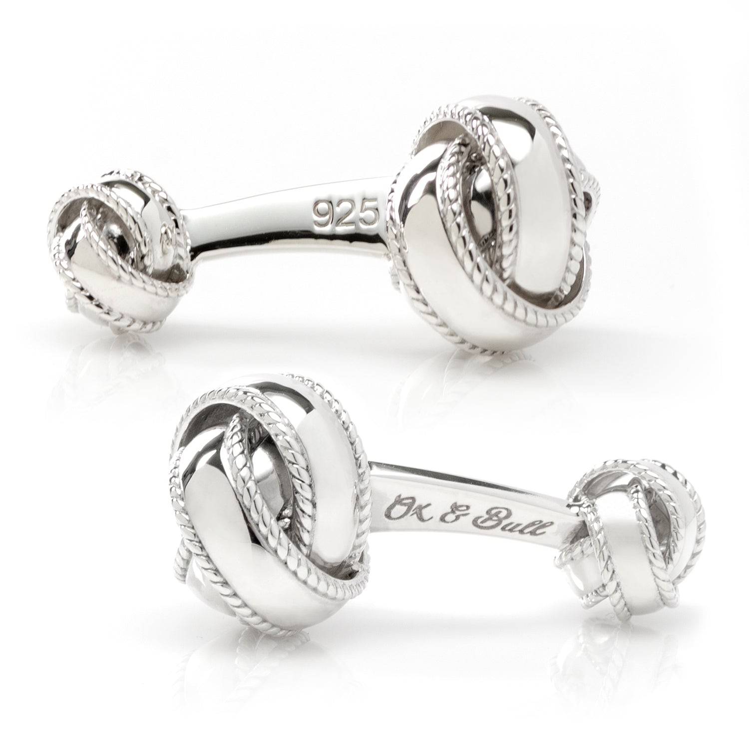 Sterling Silver Braided Knot Cufflinks by Cufflinks.com