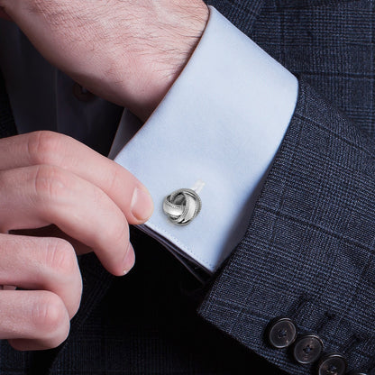 Sterling Silver Braided Knot Cufflinks by Cufflinks.com