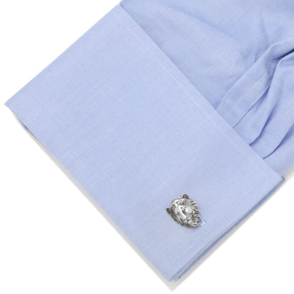 Sterling Silver Lion Head Cufflinks by Cufflinks.com