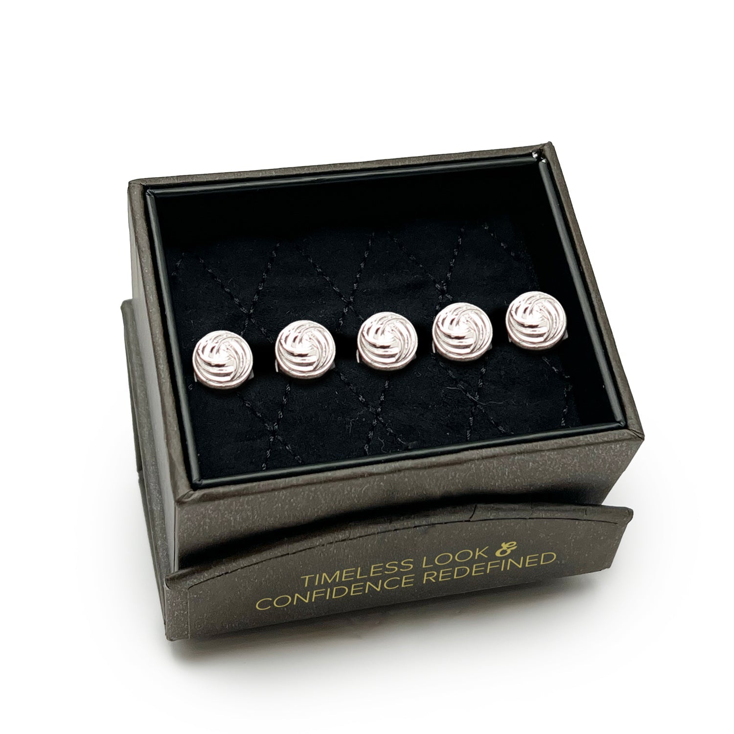 Modern Knot Sterling Silver 5-Studs by Cufflinks.com