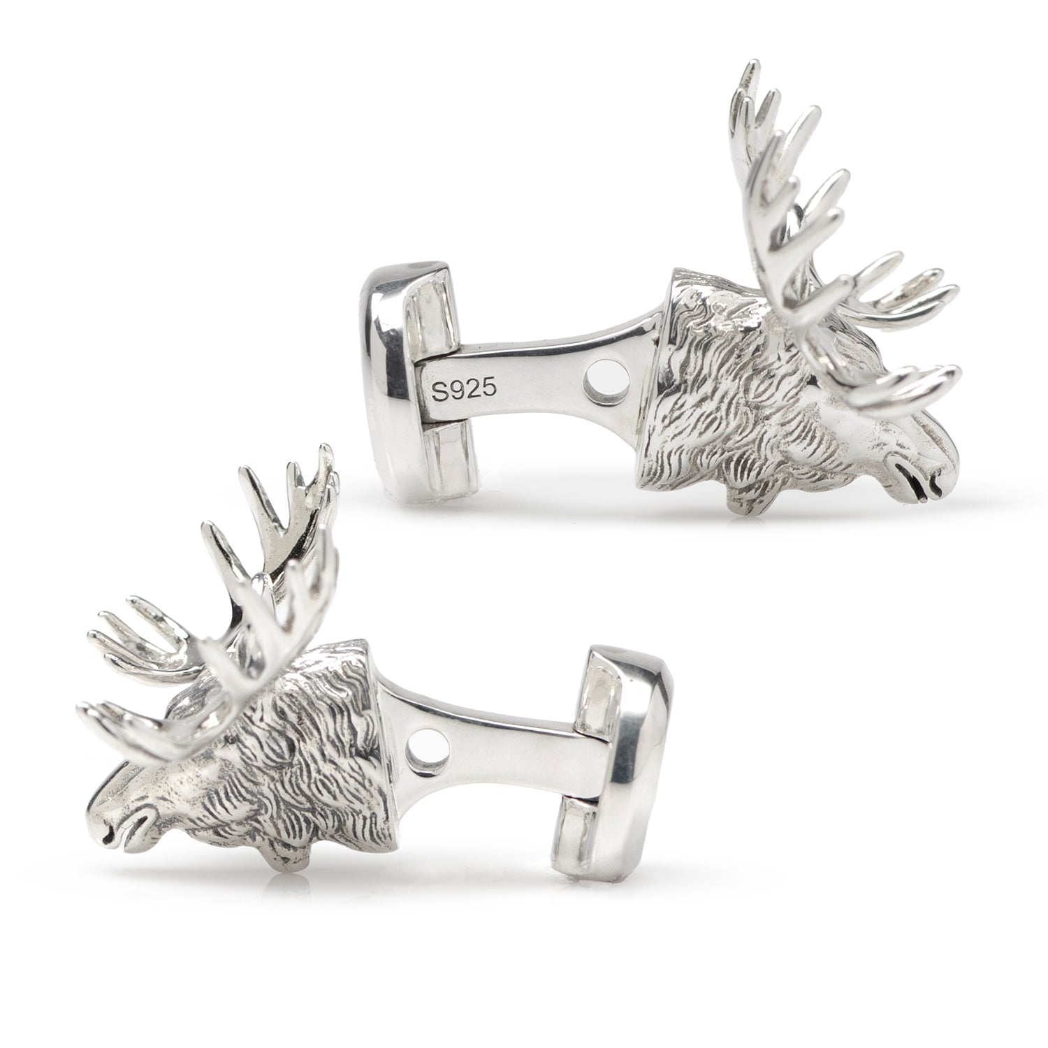 Antique Sterling Silver Moose Cufflinks by Cufflinks.com
