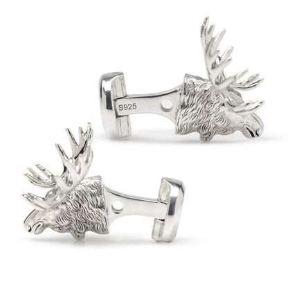 Antique Sterling Silver Moose Cufflinks by Cufflinks.com