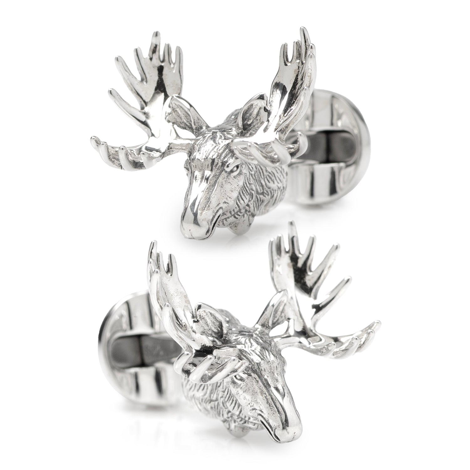 Antique Sterling Silver Moose Cufflinks by Cufflinks.com