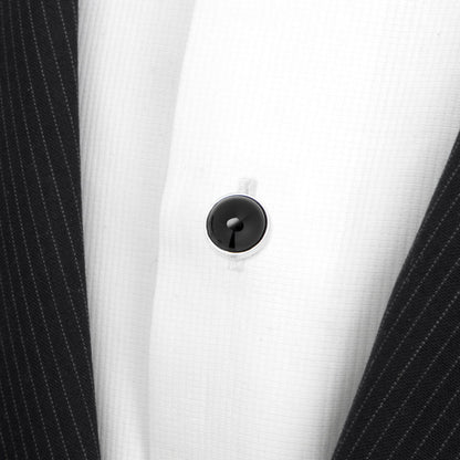Sterling Silver Ribbed Onyx 5-Studs by Cufflinks.com