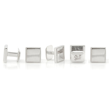 Sterling Silver Rope Square 5-Studs by Cufflinks.com